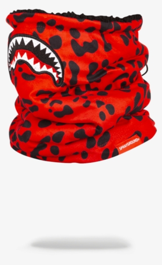 Sprayground- Red Leopard Neck Warmer Ski Mask - Tiger