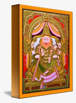 Thanjavur Painting Art Hinduism Transprent Png - Indian Lion Gods