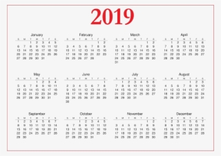 Free Png Download 2019 Calendar Png Images Background - Calendar 2019 A4 Printable