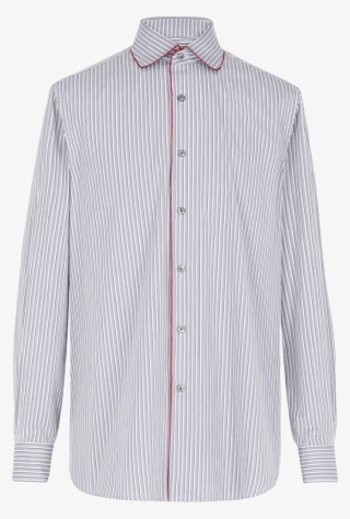 Striped Shirt With Contrasting Piping - Formal Wear