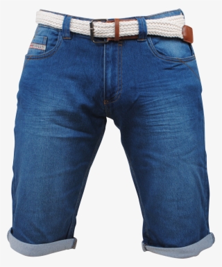 Men's Stretch Jeans Short With Free Belt - Pocket
