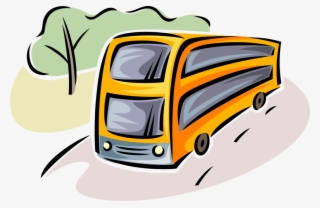 Vector Illustration Of Intercity Passenger Tour Bus - Illustration