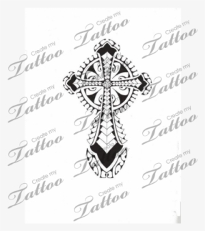 Polynesia Clipart Cross - Polynesian Cross Tattoo Designs