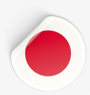 Round Sticker Illustration Of Flag Of Japan - Japan Flag Sticker Circle