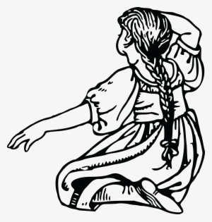 , , - Clip Art Black And White Picture Of Girl Dancing