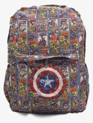 Captain America Cartoon School Backpack - Marvel Captain America Shield - Obraz Na Płótnie