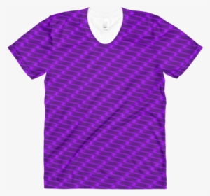 Neon Wavy Lines Purple Women's Crew Neck T-shirt - T-shirt