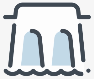 This Is An Image Of Two Sets Of Wavy Lines With A Dam - Icon