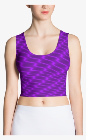 Neon Wavy Lines Purple Crop Top - Design Flower Borders With Pencils