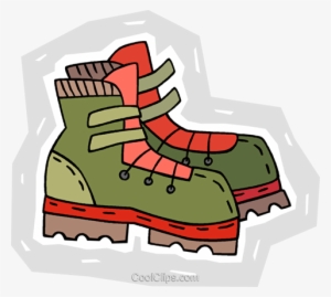 Hiking Boots Royalty Free Vector Clip Art Illustration - Clip Art