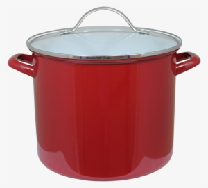 Kitchen Collection 12 Quart Enamel Stock Pot - Red