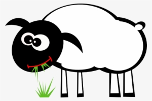 Small - Cartoon Sheep Eating Grass