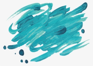 Ftestickers Watercolor Inkbrush Brushstrokes Teal Blue - Watercolor Brush Strokes