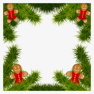 Christmas Pine Frame With Gingerbread - Christmas Day
