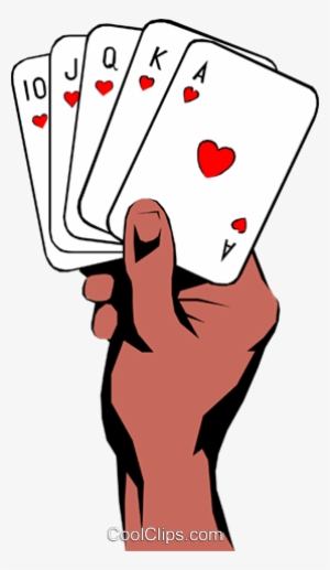 Hands Holding Playing Cards Royalty Free Vector Clip - Hand Holding Playing Cards Clipart