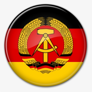Round Glass Flag Gdr - East Germany Flag Png