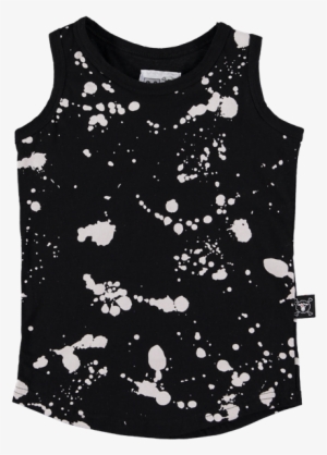 Paint Splatter Vest Black & White - Kids Nununu Splash Tank Top