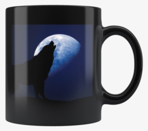 Wolf Howling At A Full Moon - Mug