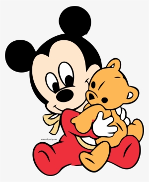 Baby Mickey Hug Toy Bear Clipart Png - Mickey Mouse Dibujo A Lapiz