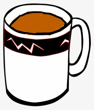 Tea Mug In White, Black And Red Clip Art - Mug Of Coffee Clipart