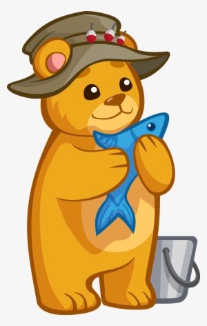 Bear Clipart Eats Fish - Bear With Fish Cartoon