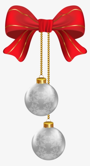 Hanging Christmas Silver Ornaments Png Clipart Image, - Christmas Ornaments Hanging Png