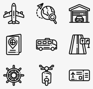 Transportation 50 Icons View 6 Packs - Travel Icon Transparent Background