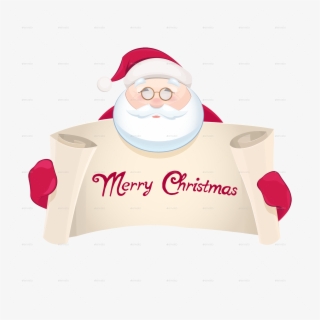 Santa 2 Santa 2 - Santa Claus With Banner Png