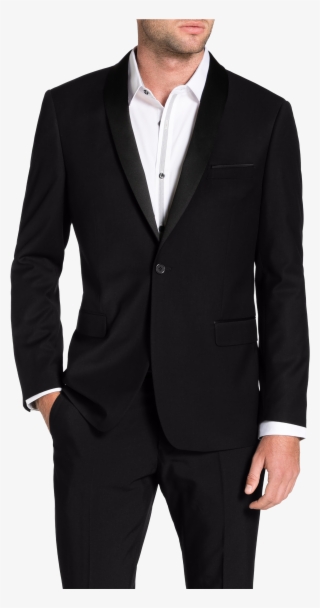 Black Cole Shawl Collar Jacket - Calvin Klein Prosper X Fit Overcoat