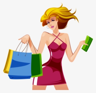 Shopping Girl Vector Png