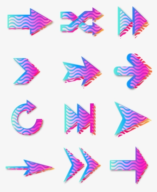 Gradient Color Tiktok Style Arrow Commerce Png And