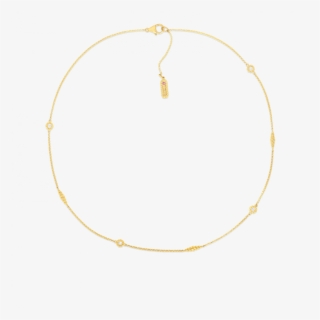 Roberto Coin 18kt Gold Necklace With Alternating Diamond - Body Jewelry