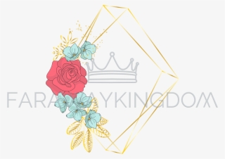 Rhombus Wedding Floral Golden Frame Vector Illustration - Rombo Flores Png