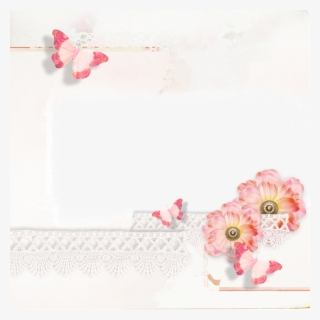 Ftestickers Butterflies Flowers Frame Borders White - Garden Roses