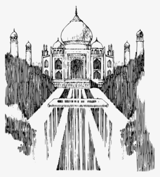 Taj Mahal Monument Drawing Download Travel - Simple Famous Buildings Sketch