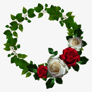 Picture Frame Flower Clip Art - Round Rose Frame Png
