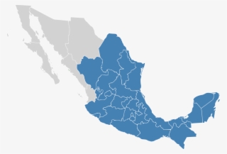 Tiempo Del Centro - Transparent Mexico Map Black