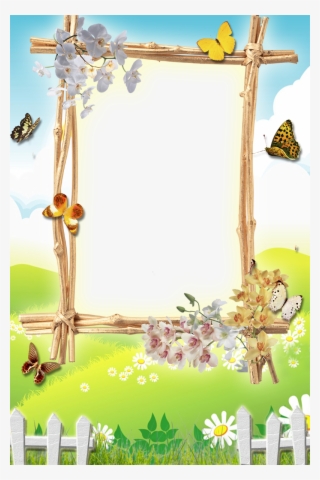 Children Frame With Flower And Butterfly - Children Picture Frame