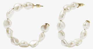 Romeo Hoop Earrings 9y Crop Center - Pearl