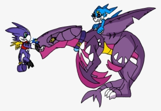 Il Mio Crossover Co Mega-garchomp, Veemon E Gumdramon - Cartoon