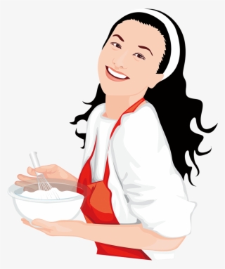 Jpg Black And White Woman Illustration Cook A Transprent - Chefe De Cozinha Mulher Png