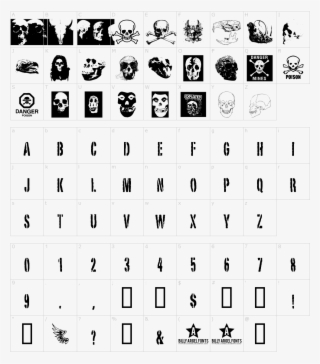 Font Characters - Skull And Bones