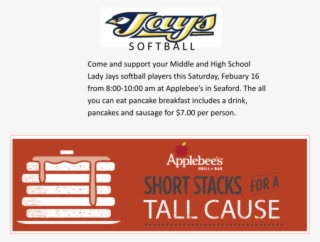 Pancake Fundraiser At Applebee's In Seaford - Poster