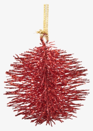 Bobble With Glitter, Small, Red - Christmas Ornament