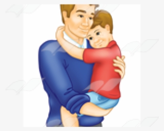 Hug Clipart Father And Son - Cartoon