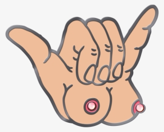 Titty-shaka Blinker Pin - Shaka Titties