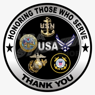 Army Thank You “honoring Those Who Serve” Sticker Round - Marine Corps