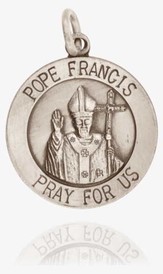 Sterling Silver Round Pope Francis Medallion - Pendant