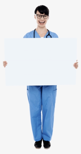 Free Png Download Doctor Holding Banner Png Images - Cartoon