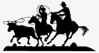 Team Roping Cattle Ranch Breakaway Metal Horse - Team Roping Png